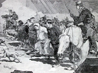 Commune prisoners being marched to Versailles: from a contemporary illustrated magazine